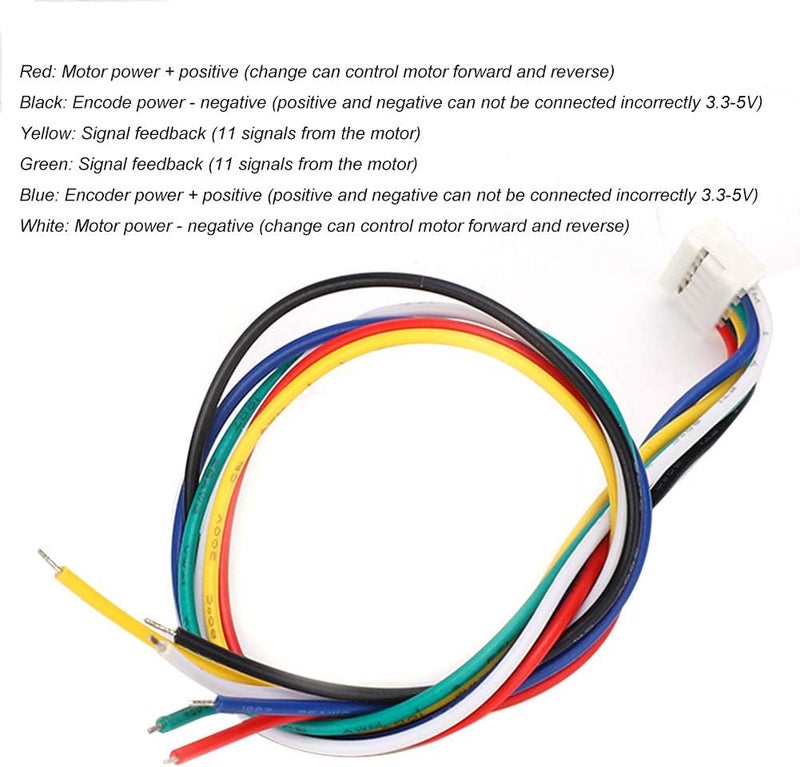 Hyuduo محرك تروس DC 12V، محرك ميكرو مزود بتروس من الفولاذ المقاوم للصدأ عالي العزم مع سلك توصيل (1200RPM) - Image 5